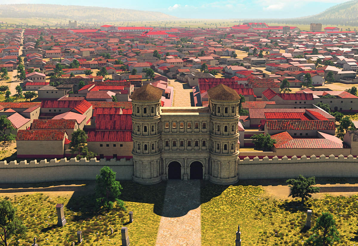 Ein Bild von römischen Ruinen in Trier